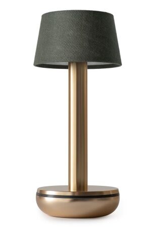 Humble Two genopladelig bordlampe - guld/emerald