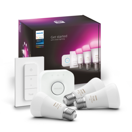 Philips Hue White Color Ambience E27 starter kit m/dimmer