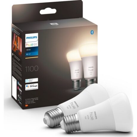 Philips Hue White E27 standardpære, 2-pak, 9,5W